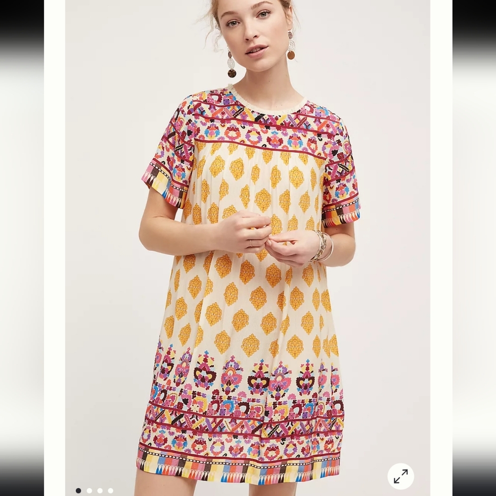 Anthropologie Tanvi Kedia Valtha Swing Dress Boho Size XS